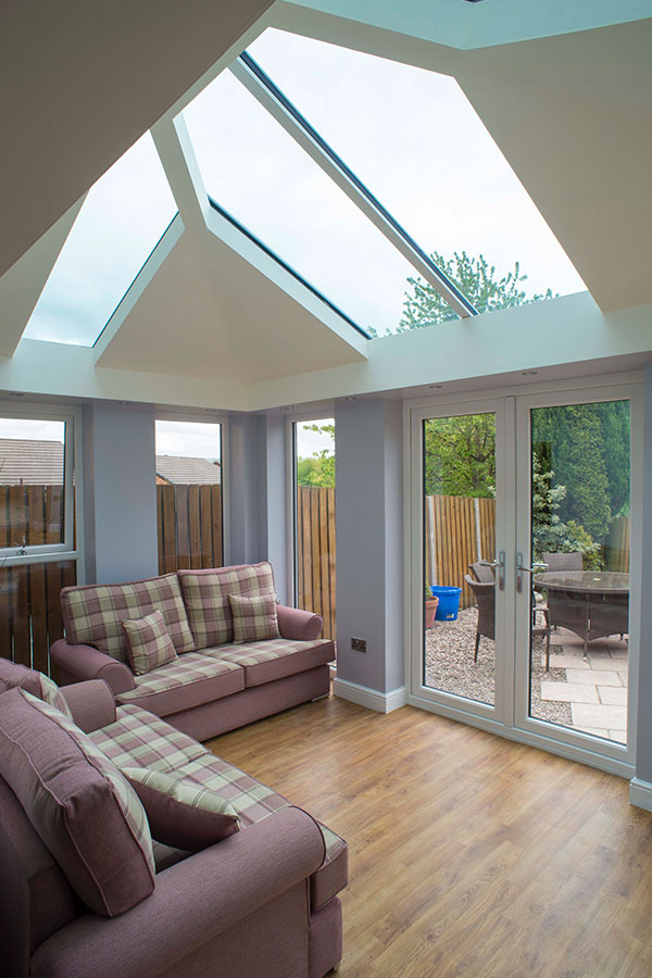 Interior of home extension with roof lights