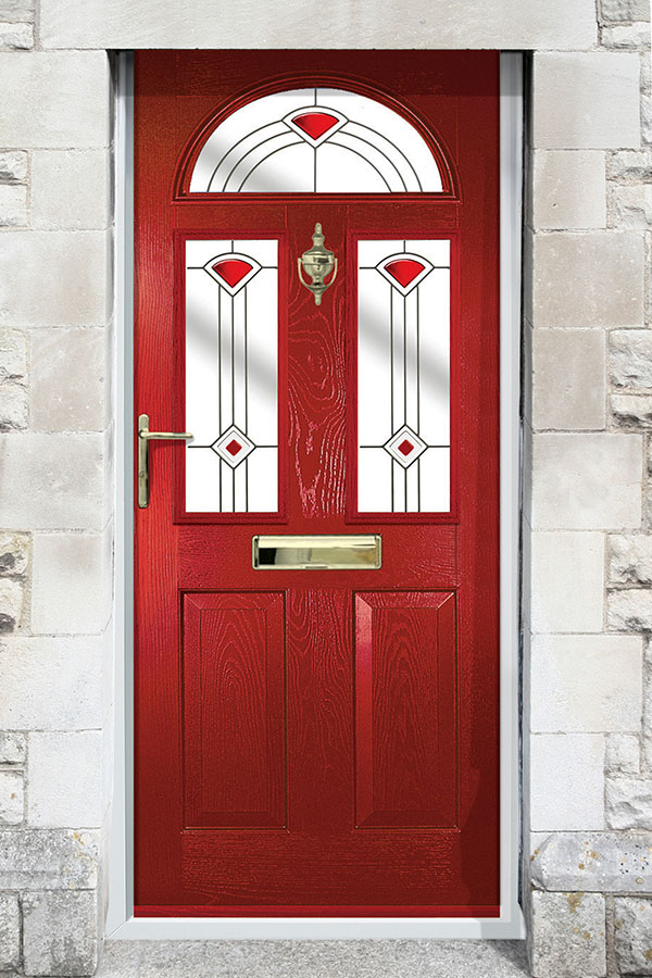 Red composite door installation