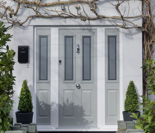 Solidor-Ludlow composite door in light grey
