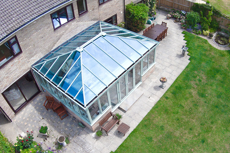 Glass roof edwardian conservatory