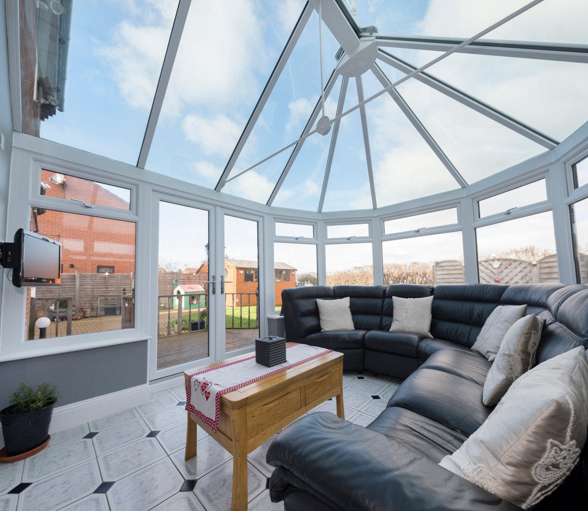 Ultraframe glass roof conservatory