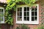 White UPVC french doors installation