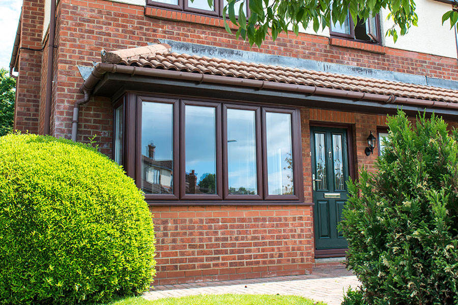 Rosewood UPVC casement bay window