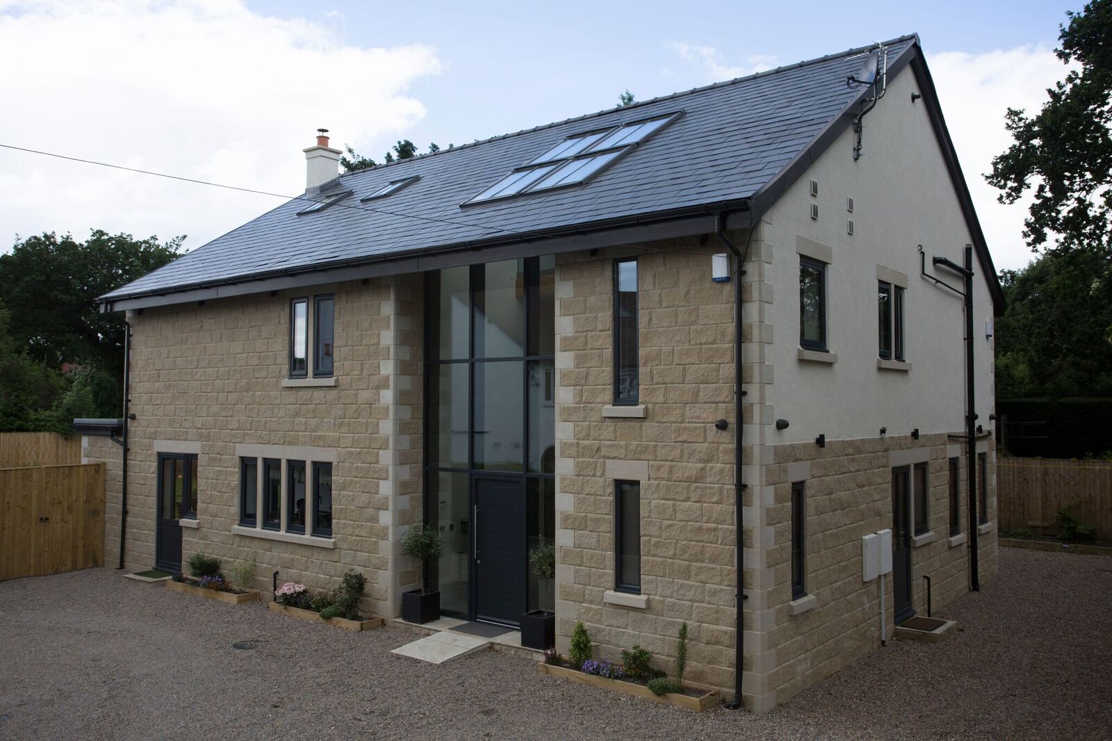 Modern contemporary home in Lancashire with black double glazing windows