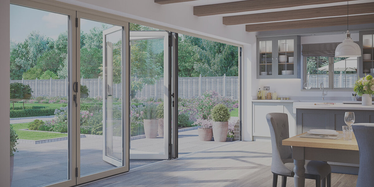 white bifold doors