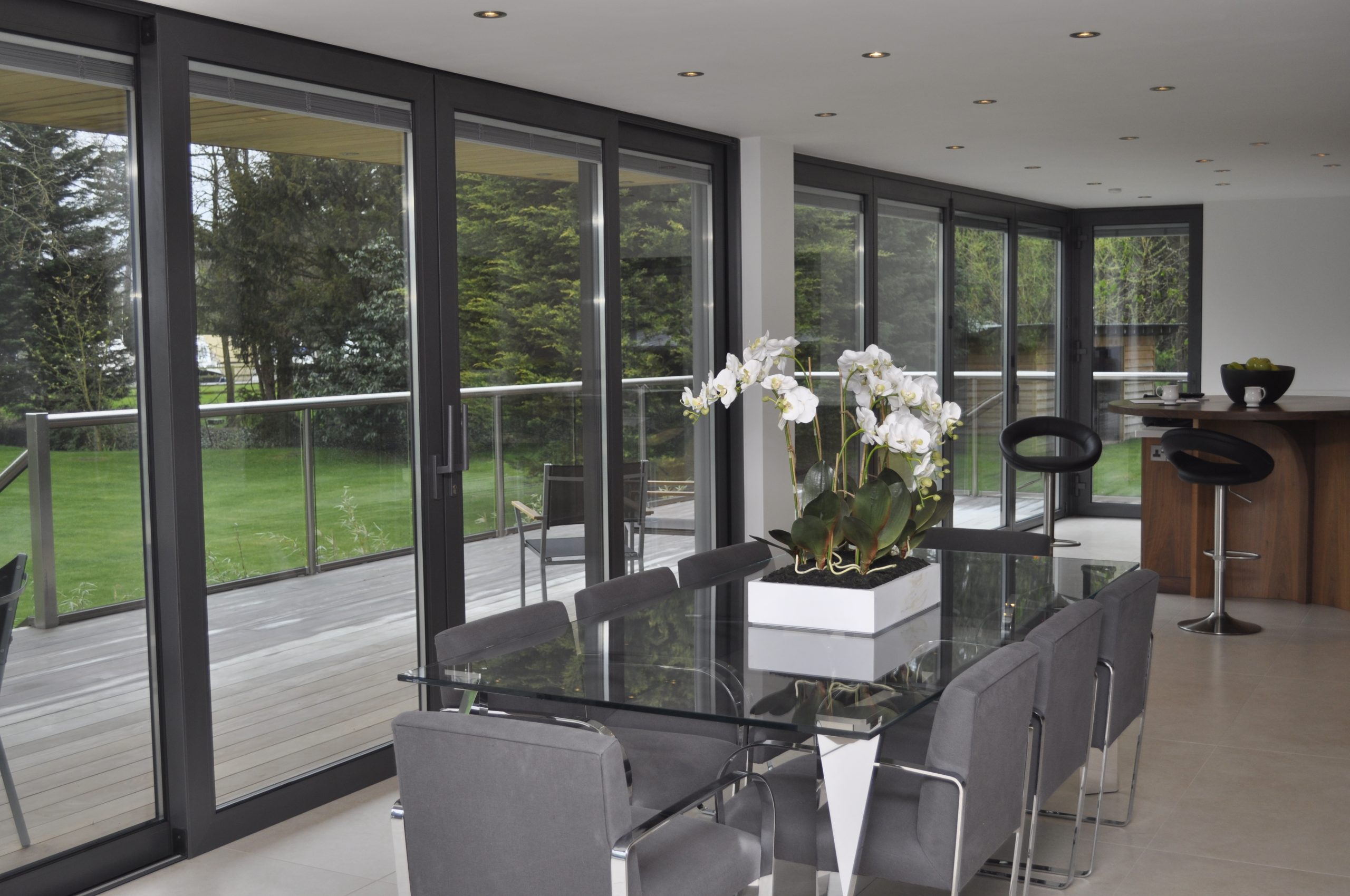 Dining room with Integral Blinds