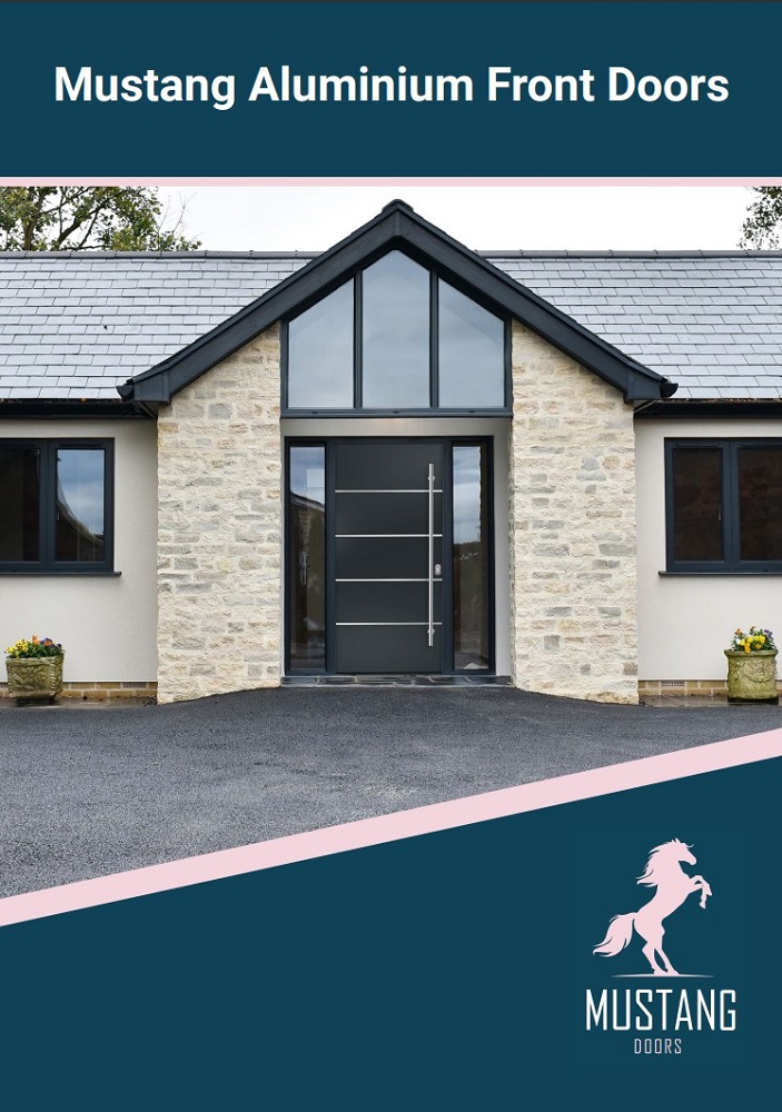 Front cover of the Mustang Aluminium Front Doors Brochure.