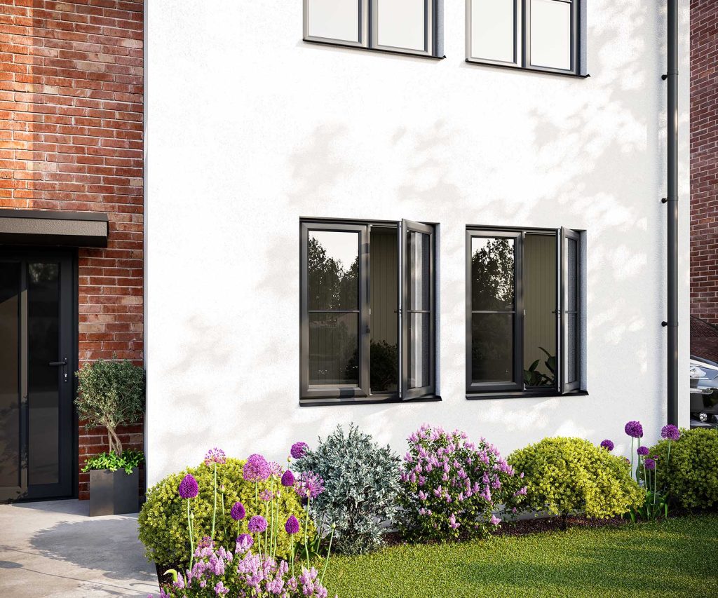 grey casement windows